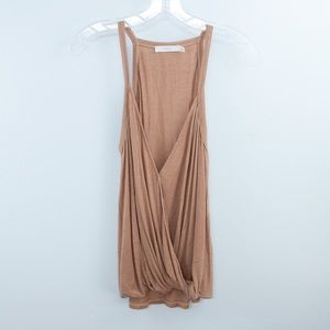 Lush Dark Peach Pink Tank Surplice Wrap Tank Top S